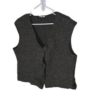 Enna Mens Wool Blend Vest Size 44/46 Gray Button Front